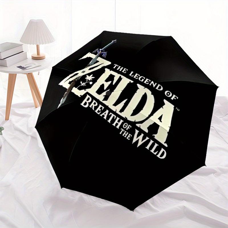 Zelda Breath Legend of Zelda Automatic Folding Umbrella with Sturdy Iron Frame, Portable Compact Travel Umbrella All-Season Use Parties 0807035