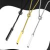 Lariat Stick Pendant Necklace for Women Stainless Steel Gold Color Simple O-Ring Sweater Choker Chian Y-Necklace Jewelry Gifts