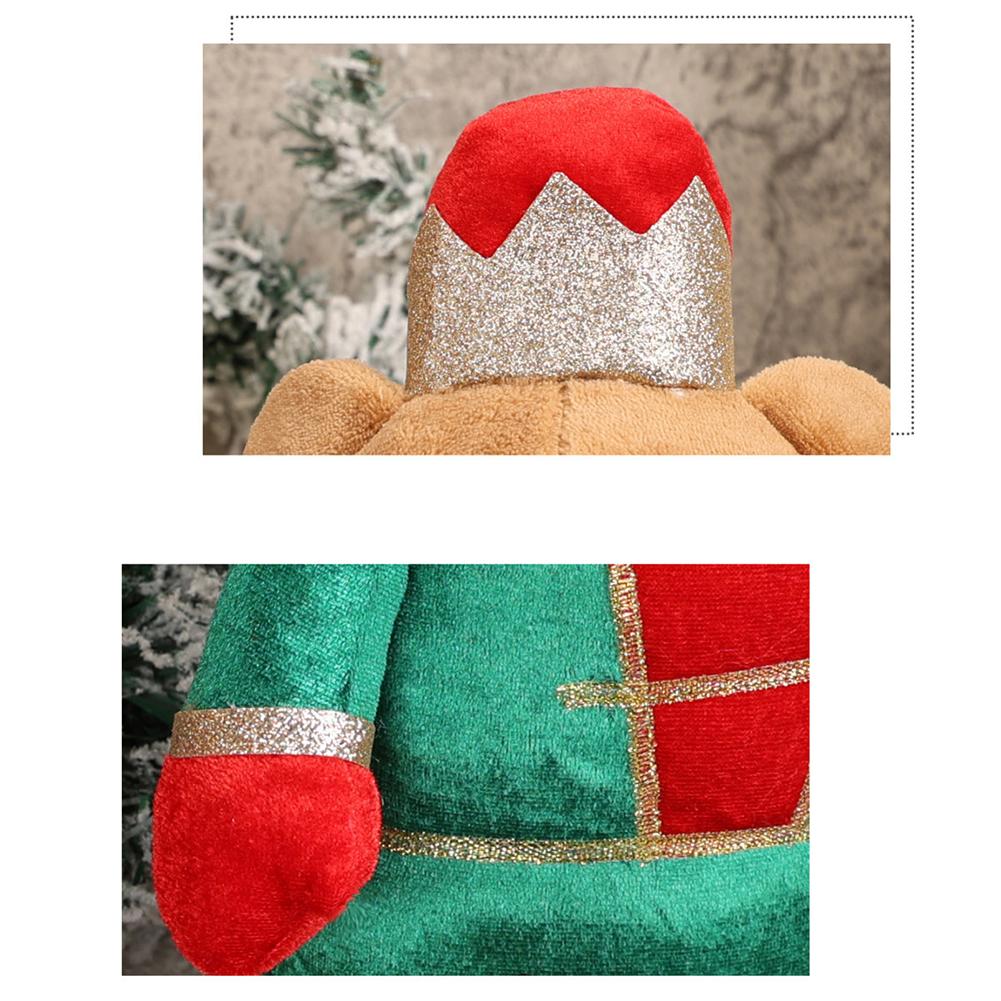 1PC Decoration Bear Doll 37*23cm Christmas Creative Cartoon Bear Sitting Ornaments Christmas Window Decorations DIY Decor Parts