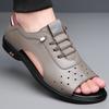 Fashion Breathable Men Casual Leather Shoes Outdoor Beach Sandals  Quick Dry Non-Slip Summer Shoes Open-toe Male Casual Loafers Sneakers