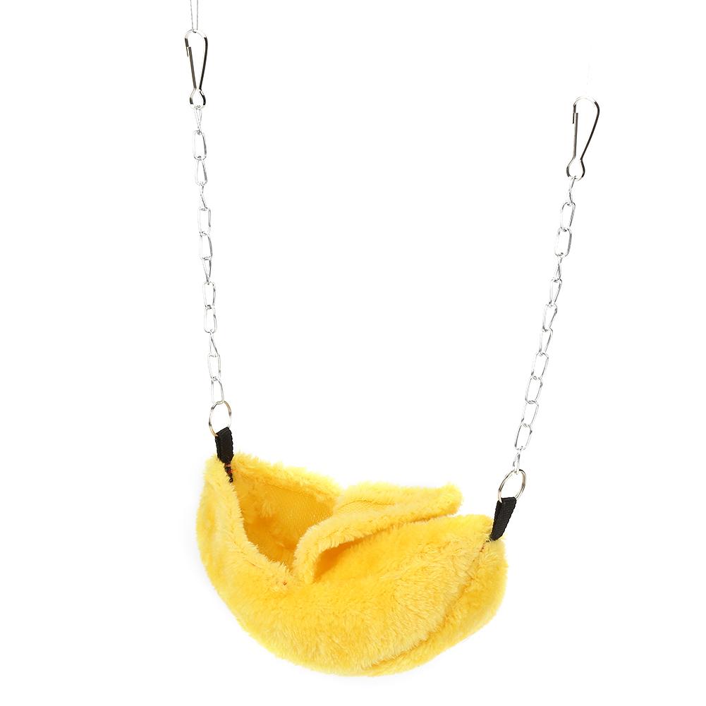 Small Warm Plush Banana shaped Pet   House for Hamster Hammock Bed(Yellow)