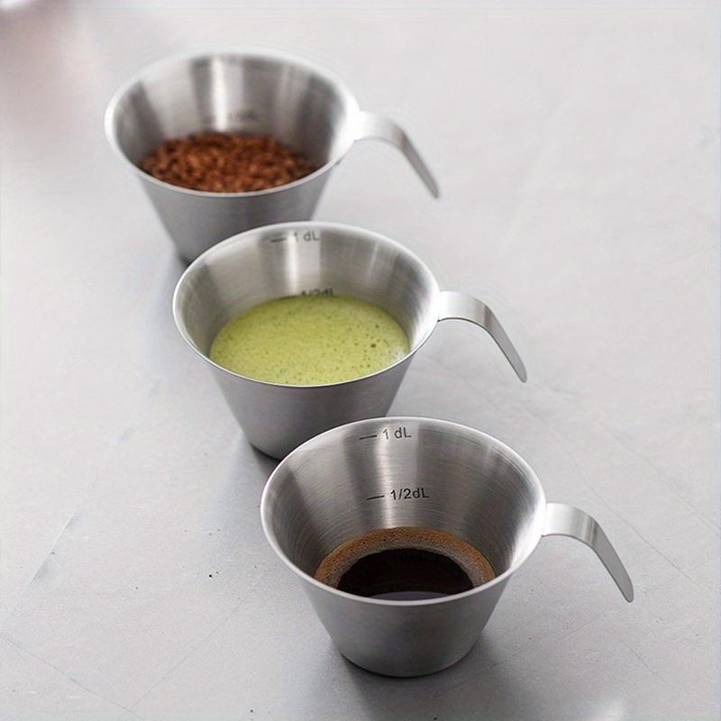 1/3pcs Stainless Steel Measuring Cup 3.5oz Coffee Shot Cup With Handle Precision Scale for Espresso Milk Latte Art Baristas Tool