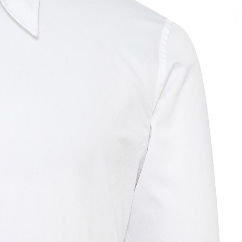 Vanbrough Solid Italian Regular Collar White Slim Shirt Bzrsl1 105wh
