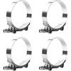 T Bolt Hose Clamp 2 1/2 Inch, MinerGuy Stainless Steel, Working Range 70Mm-78Mm For 2.5" Hose ID, Turbo Intake Intercooler Clamp, 4 Pack