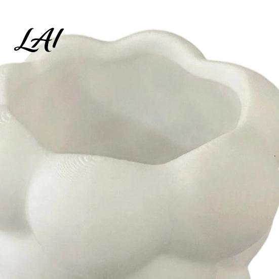 Gift for Students And Beauty Enthusiasts 3D Bubble Cloud Shape Pen Holder Desktop Storage Organizer Matte Milky Office Desk Cup White Aesthetic