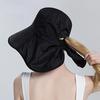 Women Snap Fastener Big Brim Hat Protection Visors Bucket Hat Sunscreen Fisherman Hats Outdoors Fishing Cap Ponytail Sun Hat