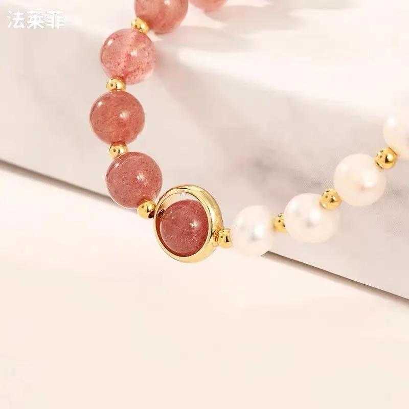 Elegant Baroque Natural Pearl Bracelet Female Luxury Zircon Pendant Fashion Girl Sweet Jewelry for Women
