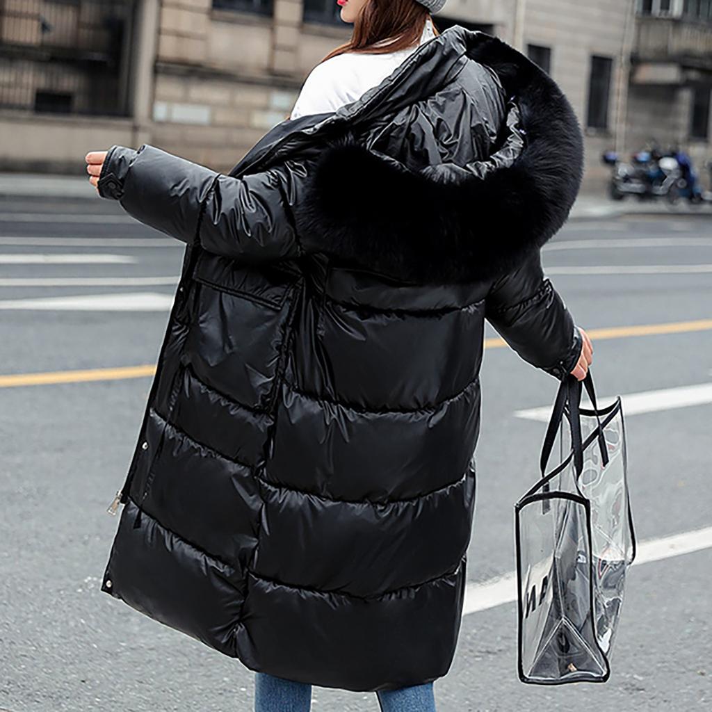 Women's  And Winter Loose Down Cotton Jacket Thickened Glossy Cotton Jacket