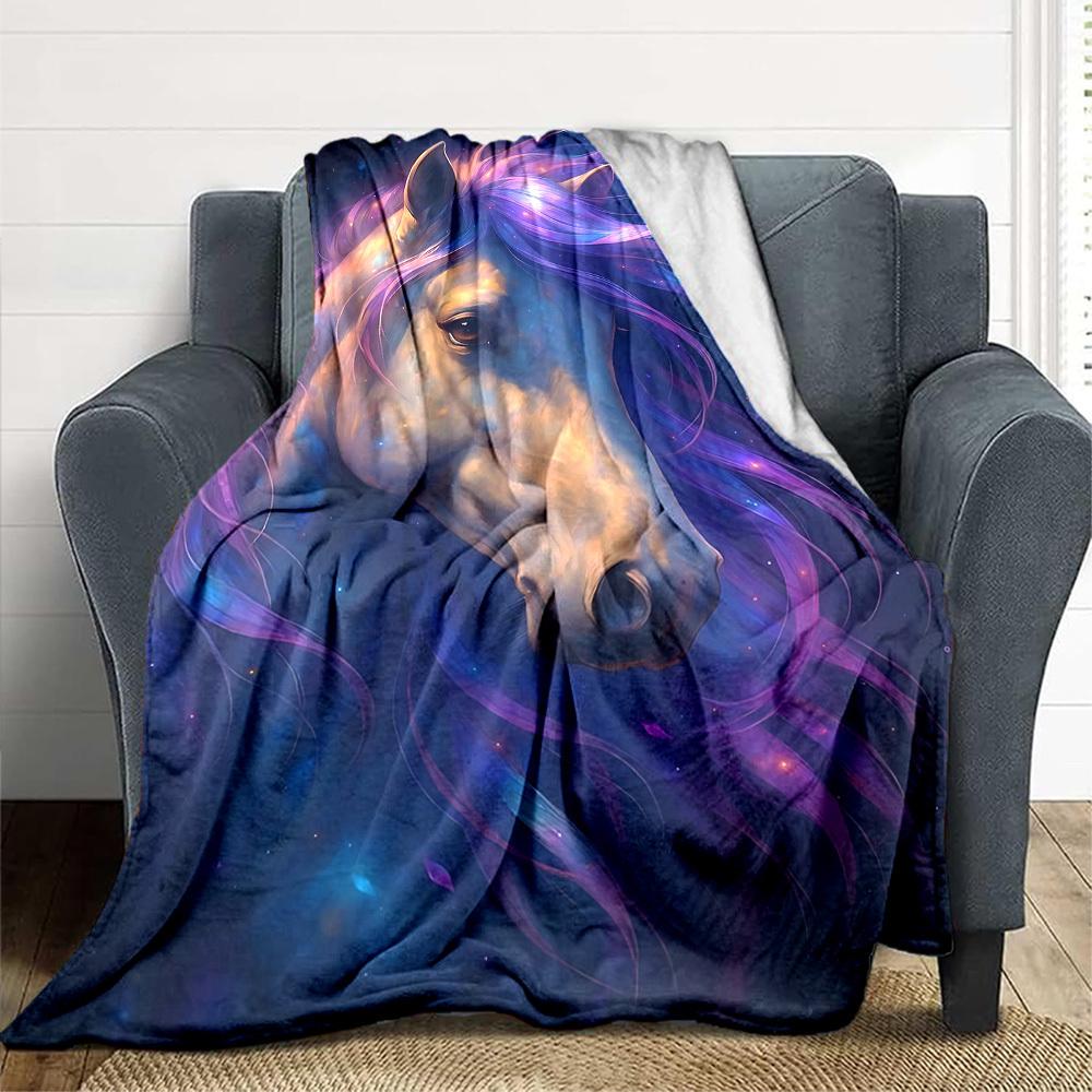 

1pc Celestial Horse Blanket Lightweight Blanket Throw Blanket For Sofa, Bed, Travel, Camping, Livingroom, Office, Couch, Chair yy251010043 100x150cm