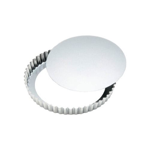 Tiger Crown Separate Tart Pan, 18cm, Silver, 182 x 25mm, Chrome-Plated Steel Pie Dish with Removable Bottom, 980