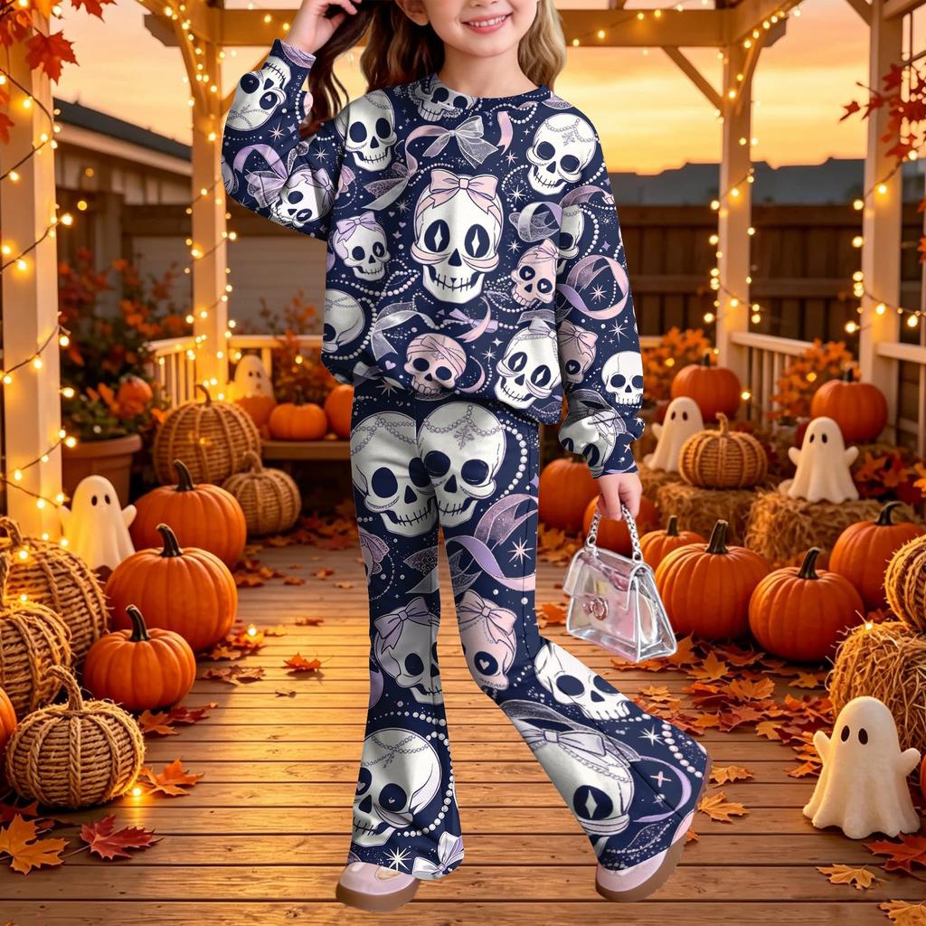 Kids Casual Long Sleeve Top and Pants Two-Piece Matching Outfit Set