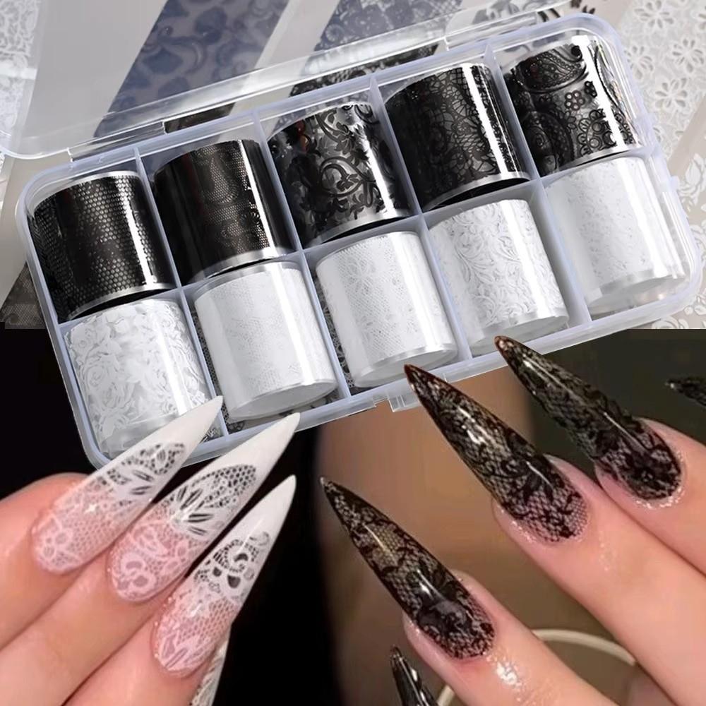 Kant Design Nagelfolie Streep Patroon Nagellak Stickers Professionele Manicure Decals Manicure DIY