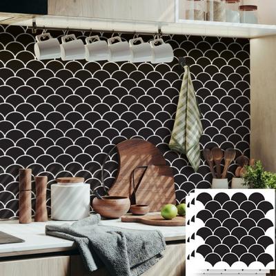 Self-adhesive 3D Wall Tile PVC Waterproof Wall Sticker Fish Scale Mold Resistant Kitchen Backsplash For Kitchen Bathroom