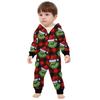 Parent-Christmas Printed Parent-Child Hooded Zip One-piece Homewear