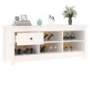 Vidaxl Szafka Na Buty, Biała, 110X38X45,5 Cm, Lite Drewno Sosnowe