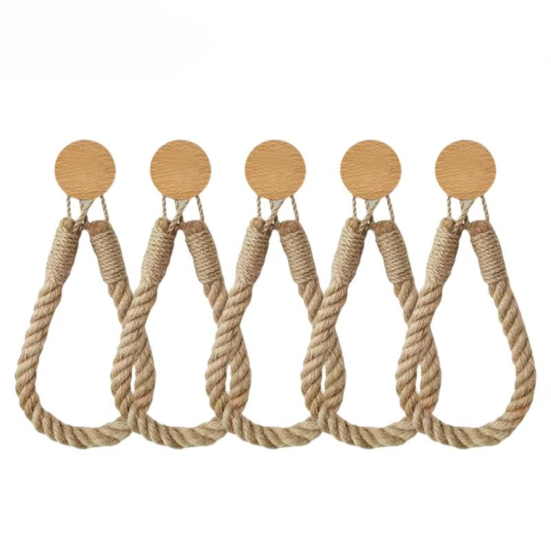 1-10PCS Rustic Rope Toilet Paper Holder No Drilling Adhesive Mounted Bathroom Storage Rack Towel Rack for Home and Hotel