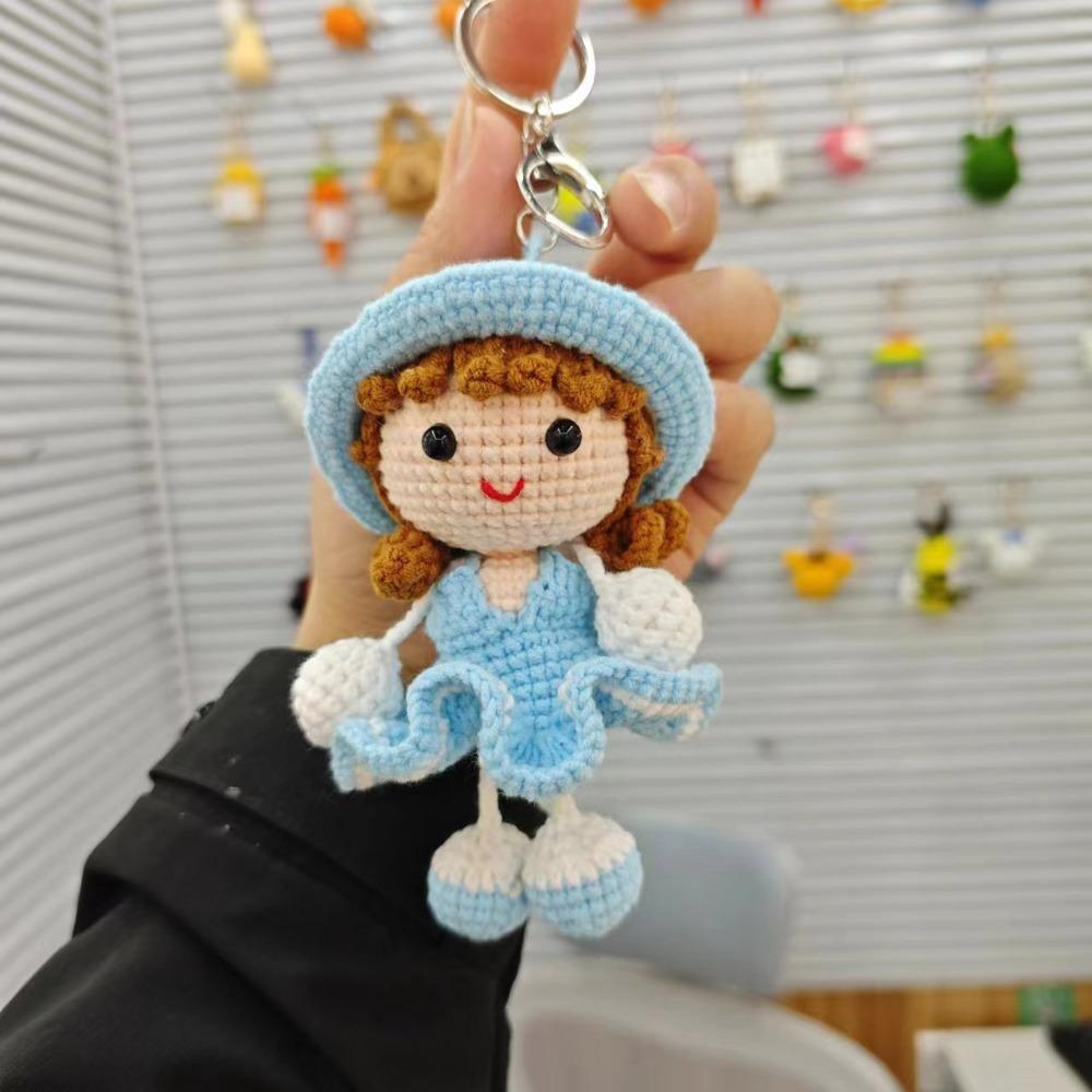 Customized 12-20cm High Handmade Crochet  Doll Pendant, Finished Crochet  Cute Frog Doll Decoration for Table,creative Key Chain