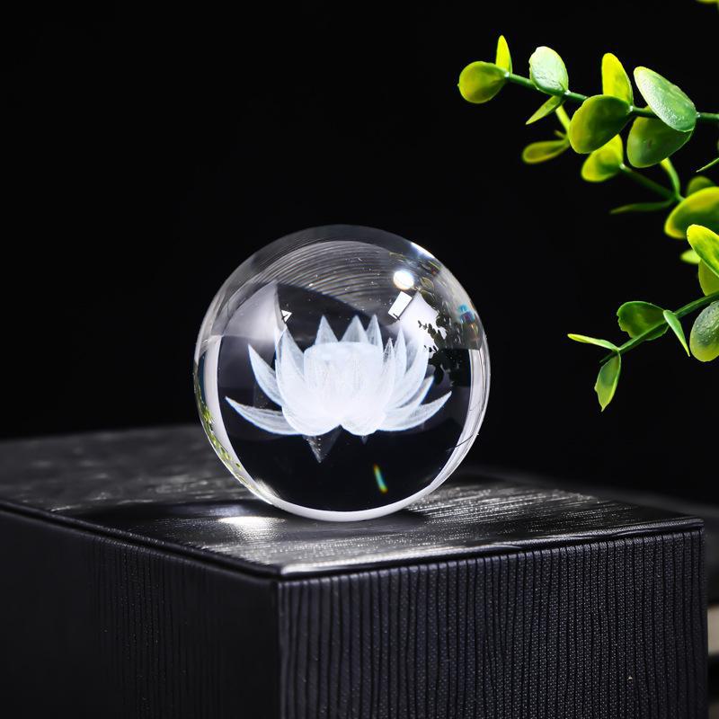"40 Crystal Ball Ornaments: Rainy Day Clouds, Sun, Galaxy Design - Laser Engraved Cube for Home Decor and Gifts"