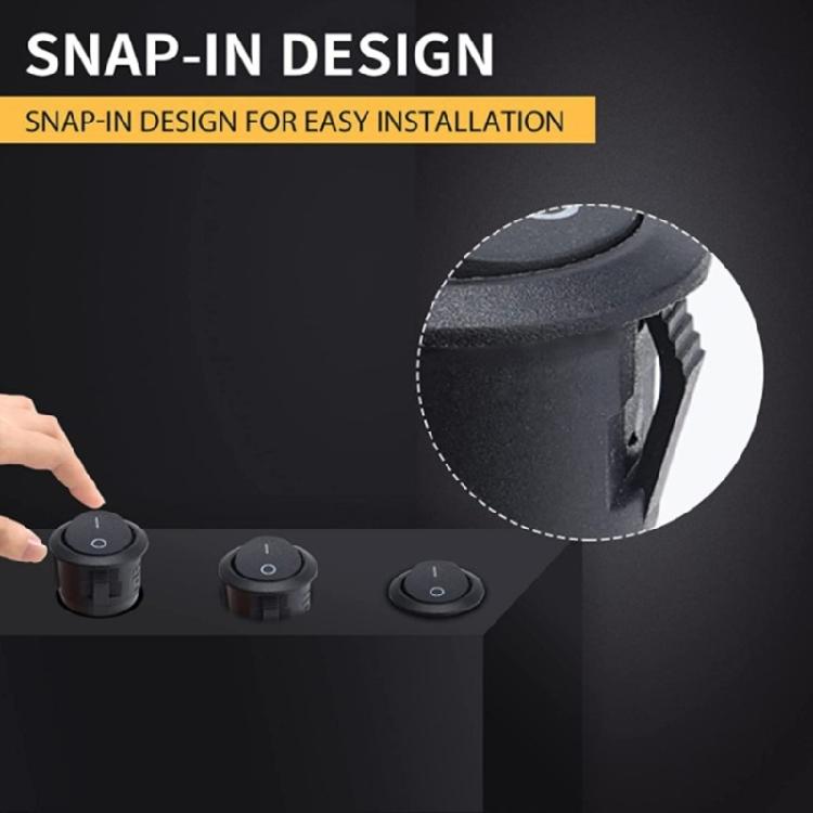 Round Rockers Switch ON Offs 23mm Toggle Switch 12V for Car Marine Boats Trailer Prewired 2 Pin Switch