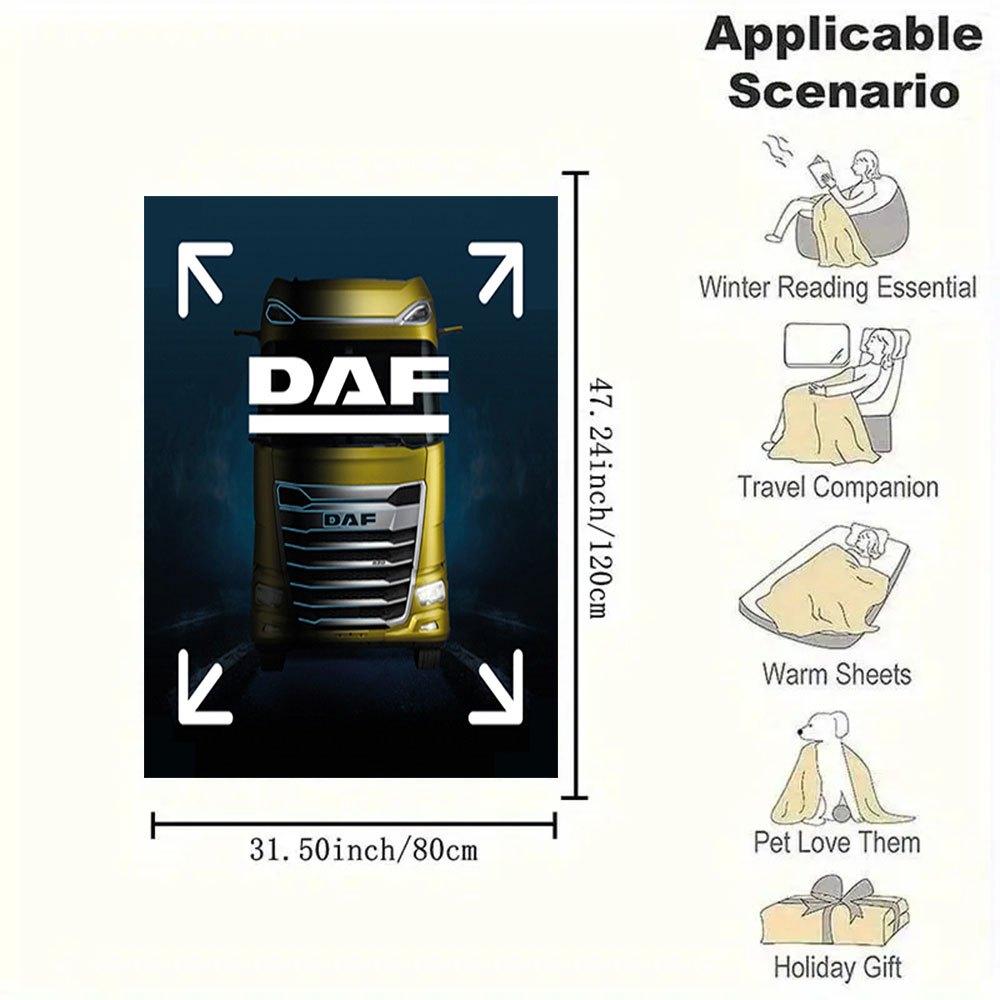 DAF Trucks Front View PosterBlanket Flannel Throw Blanket for Sofa, Bed, Travel, Camping, Office, Couch, Chair, And Bed Gift for Christmas C