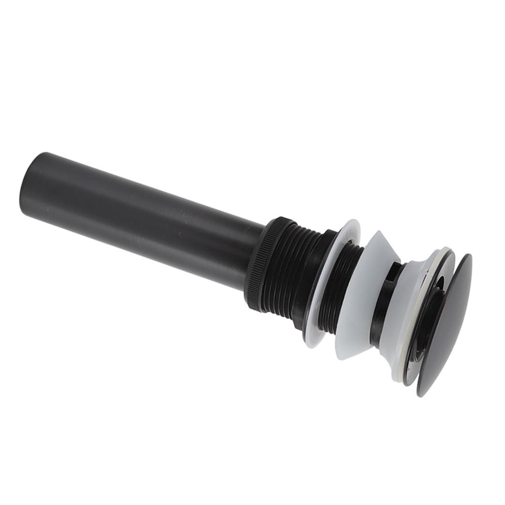 Bathroom Basin Sink Popping Up Drainer Lavatory Odor Resistant Sink Waste Drainer Black with Basket