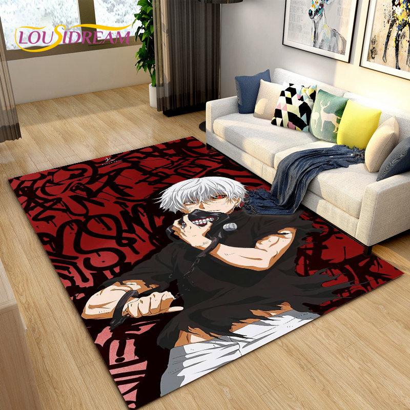 Tokyo Ghoul Japan Anime Cartoon Area Rug,Carpet Rug for Living Room Bedroom Sofa Doormat Decoration, Kid Play Non-slip Floor Mat