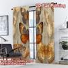 Flat Printing Curtains Without Rod Butterflies Cream Background Popular Fashionable Durable Polyester Set Of 2 Made