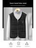 Men's Woodpecker Autumn/Winter Sleeveless Jacket - Middle-aged Dad's Thick, High-grade Cotton Vest.