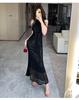 Toast dress burgundy new fishtail slim long bridal wedding engagement banquet evening dress femininity