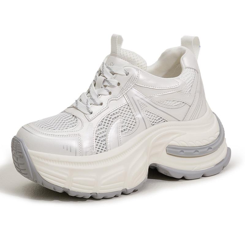 Daddy shoes women's 2025 summer new thick-soled inner height increase women's shoes fashionable versatile breathable hollow mesh sandals