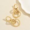 Gold Color Interlocking Circle Drop Earrings Chunky Statement Dangle Earrings Minimalist Daily Wear Jewelry For Women