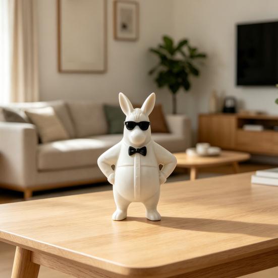Funny 3D Printed Donkey Figurine Cool Donkey in Sunglasses Statue Novelty Animal Sculpture for Home Office Desk Shelf Decor