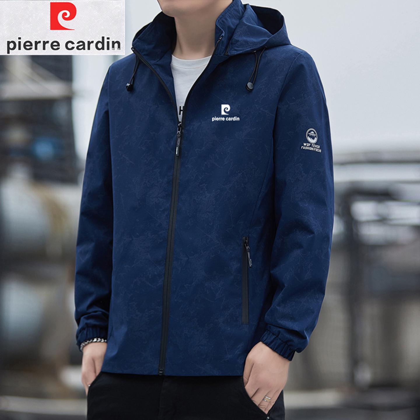 Pierre Cardin Men s Windproof Fleece-Lined Jacket - 2025 Autumn/Winter Collection, Plus Size, Loose Fit 2XL (136-150 lbs)