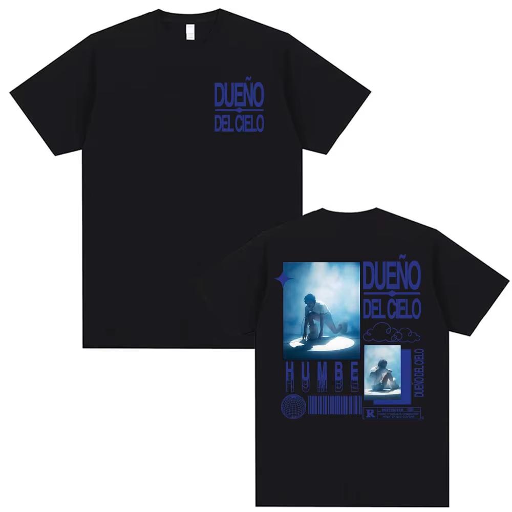 Singer Humbe Dueno Del Cielo Tour 2026 New Album T Shirts Mens Women Hip Hop Vintage Short Sleeve Top Springsummer Streetwear