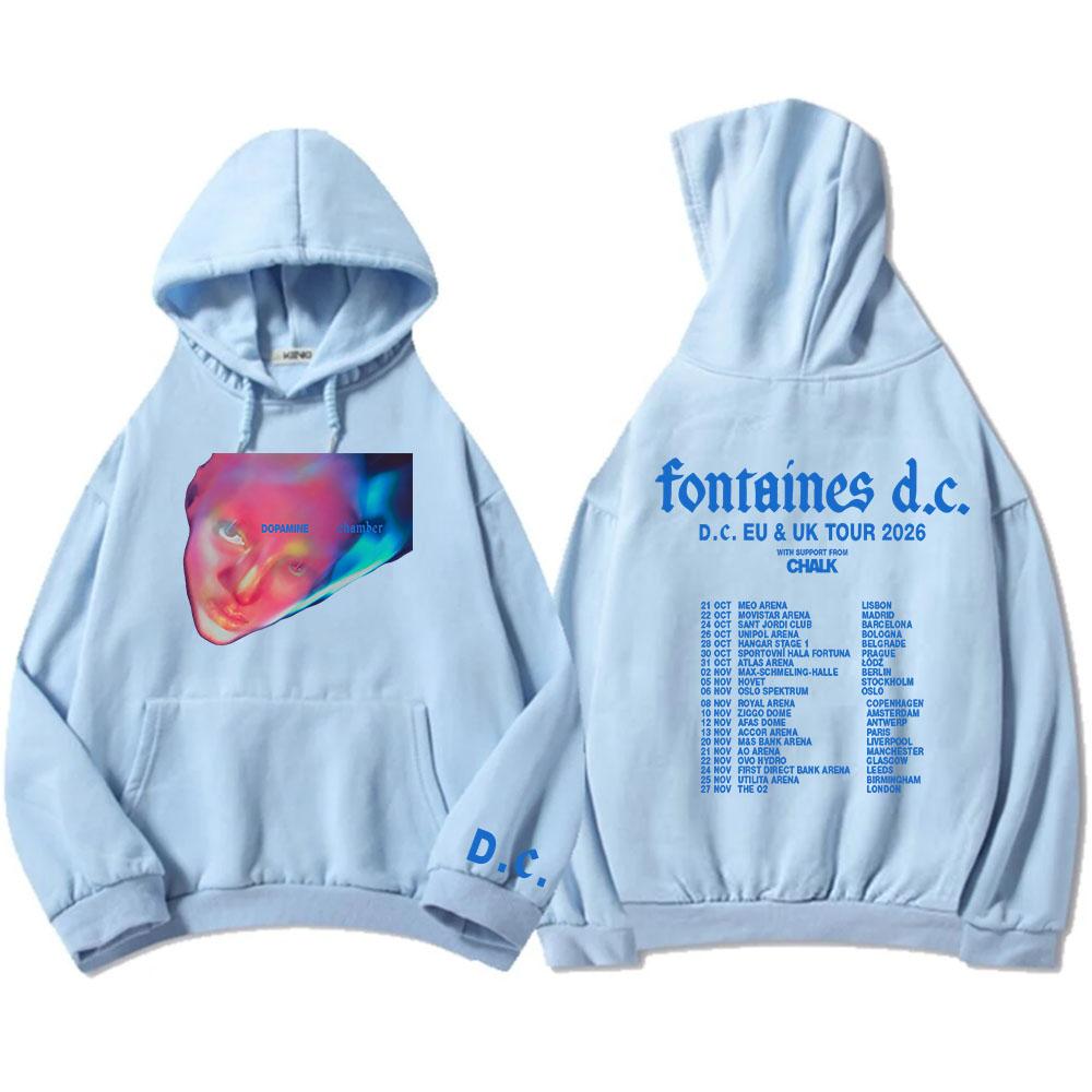 Fontaines D.C. Hoodies DOPAMINE Chamber DC EU & UK Tour 2026 Sweatshirt Long Sleeve Casual Hooded Pullovers Graphic Print Hoody