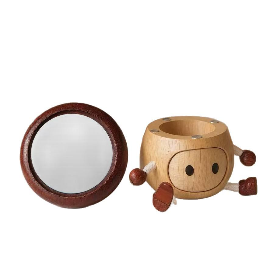 Massivholz Pilz und Kaki Knoblauchmann Ornamente - Kreative Aufbewahrungsbox für Souvenirs & Kleinteile