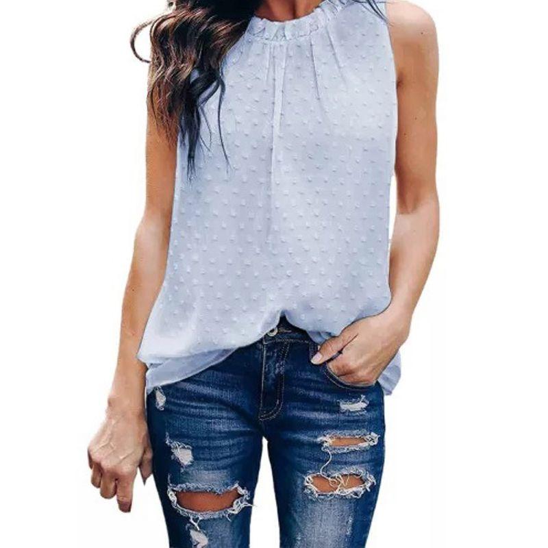 חולצות נשים Slim Fit טופ יוגה מזדמן עם צווארון צווארון ללא שרוולים צבע אחיד גופייה בסיסית חולצת טריקו