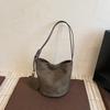 Korean niche ins suede suede surface retro bucket bag versatile shoulder messenger women tote bag