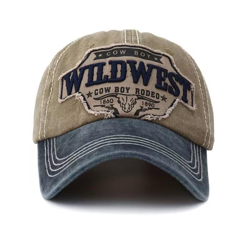 New Style Cowboy Color Series Embroidered Waterproof 100% Cotton Baseball Cap for Men Women Simple Solid Color High Quality Big