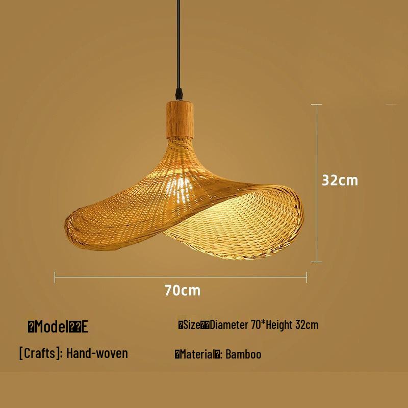 Bamboo Zen Pendant Light: Artistic Bamboo Weave Lantern for Tea Rooms and Tables