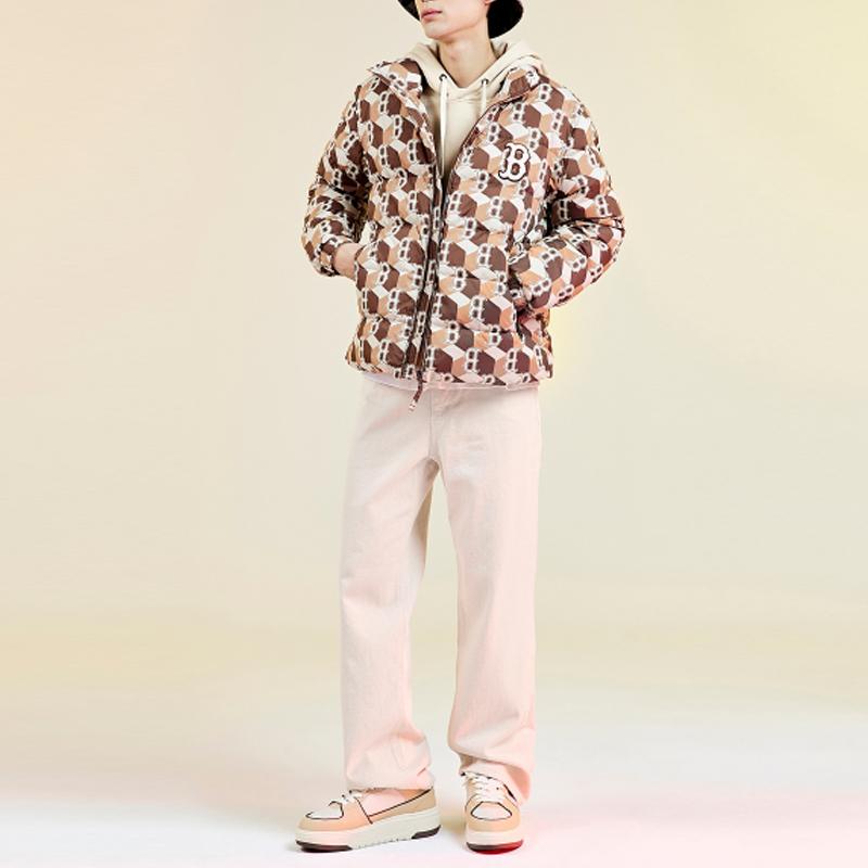 New MLB SS23 Down Jacket Cropped Unisex Brown 3ADJM0626-43BRD