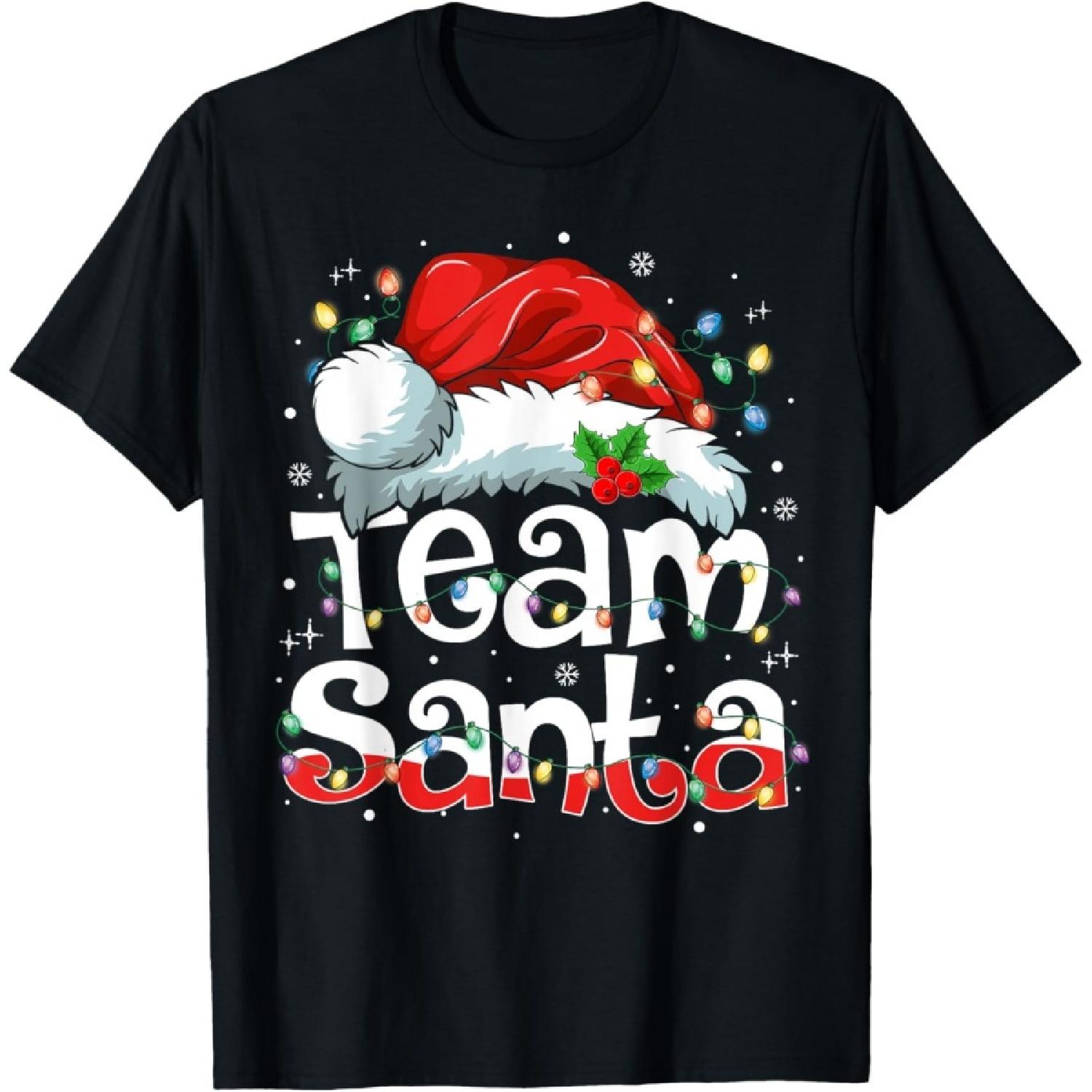 

Team Santa Claus Christmas Family Matching Pajama Funny Xmas T-Shirt XXXXXL чорний