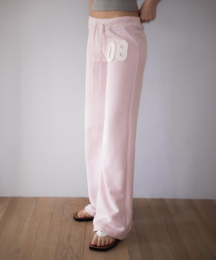ROSEFRANTZ Patchwork Bootcut Sweatpants [Pink]