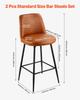 Bar Stool Set of 2, 69cm Counter Height Swivel Stools, Modern PU Leather Counter Barstool with Backrest and Metal Legs, Armless Bar Chair, Island