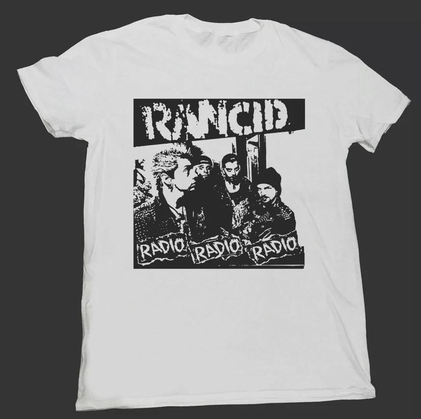 Men s and Women s T-shirts Vtg RANCID HARDCORE PUNK ROCK Cotton White All Size Men Women Shirt BT056 XXL
