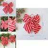 Red And White Diagonal Stripe Bow Pendant For Holiday Scene Decor