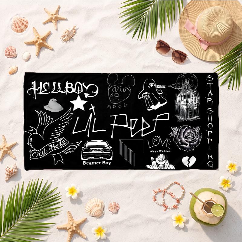 Lil Peep (1) Soft Beach Towel Lightweight Towel for Beach Pool Swimming Travel Vacation Use