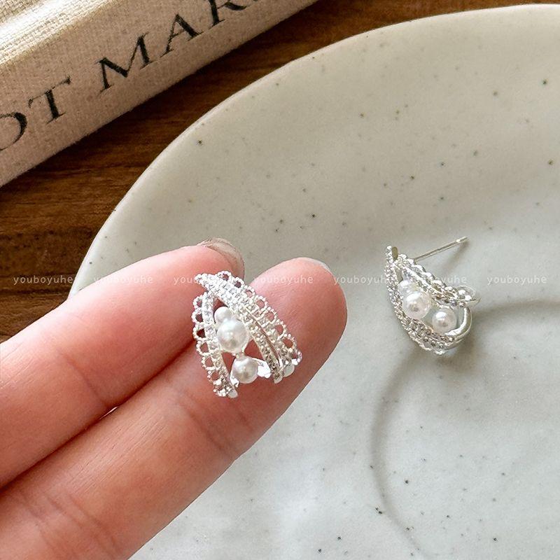 Style Pearl Earrings for Women Accessible Luxury Fancy Earring Ring/Stud Earring 2025 New Arrival without Piercing Mosquito Coil Ear Clip Earrings