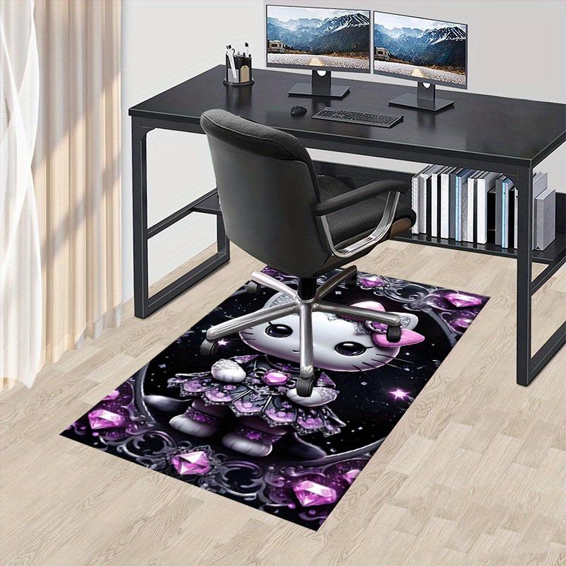 

1pc Hello Kitty Purple Crystal Rhinestone Office Carpet Under Desk Mat Gift Universal Decorative Rug for Home Bedroom Living Room Kitchen Di 60cm by 90cm