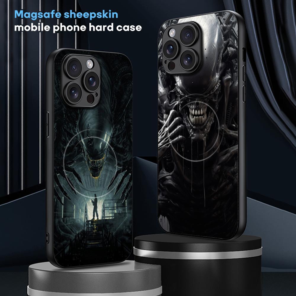 Film Alien M-Mons-TER Cool Phone Case For iPhone 17 16 15 14 13 12 11 Plus Pro Max High-end Luxury Magsafe Sheepskin
